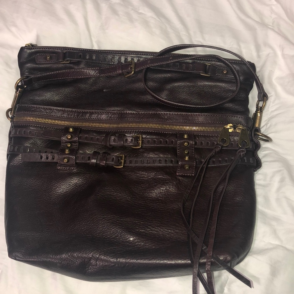 Messenger crossbody/top handle leather bag